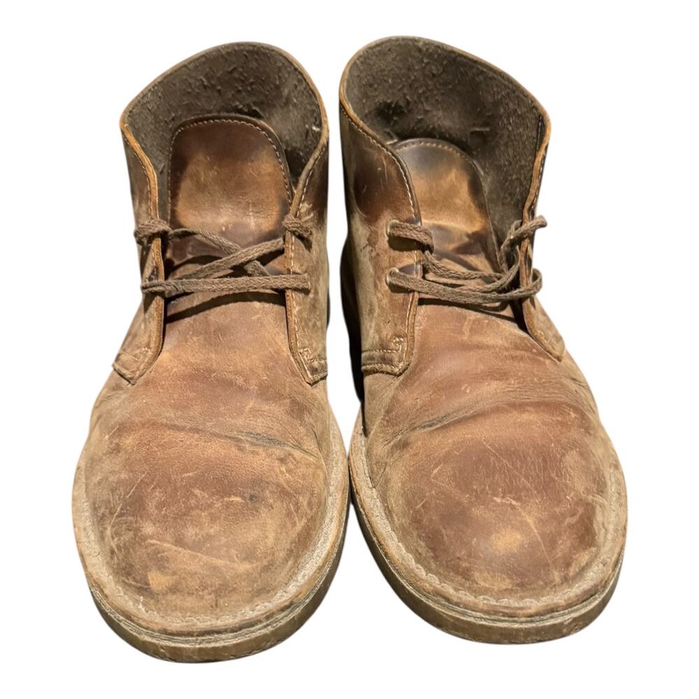 Clarks Men's Bushacre Chukka Desert Ankle Laced Boots Sz 9 M Beeswax Leather - Picture 4 of 9